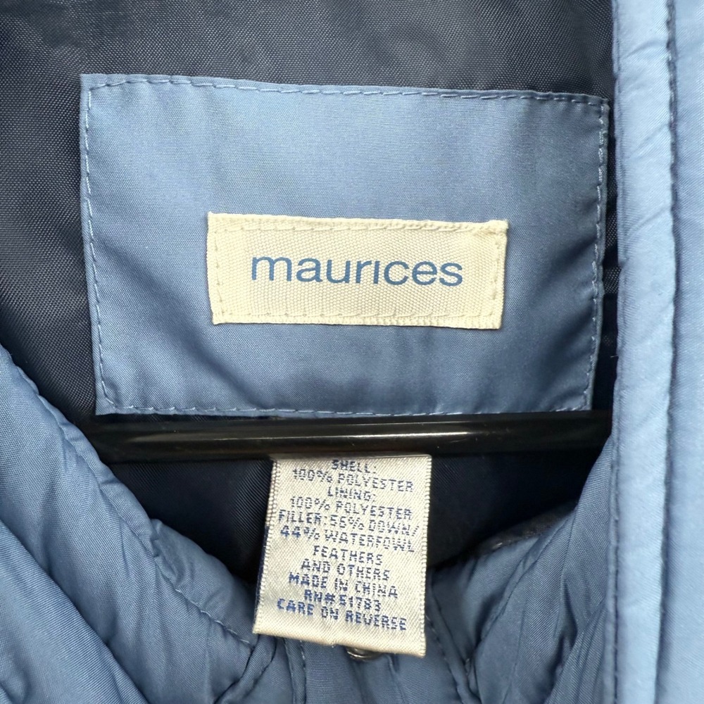 Maurices Puffer Vest Womens‎ Blue Full Snap Stand Collar Quilted Padded Size M - Picture 2 of 9